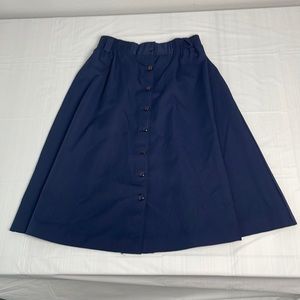 Vintage Union Made tag navy blue ladies A line skirt elastic waist size 16 ILGWU